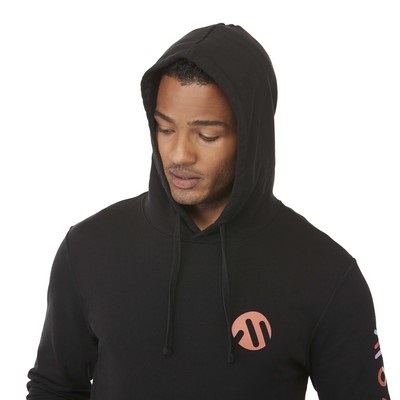man wearing a custom organic hoodie